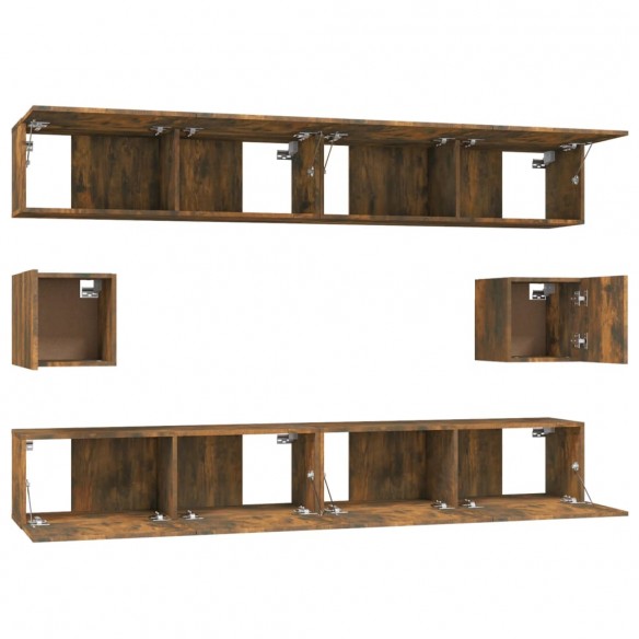 Ensemble de meubles TV 6 pcs Chêne fumé Bois d'ingénierie