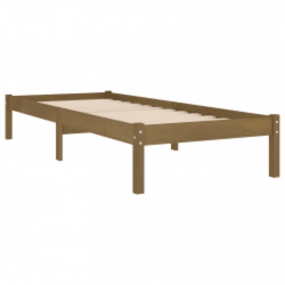 Cadre de lit Marron miel Bois massif 100x200 cm