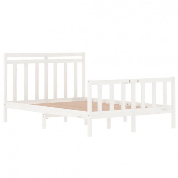 Cadre de lit Blanc Bois massif 135x190 cm Double