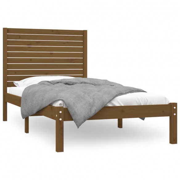 Cadre de lit Marron miel Bois massif 100x200 cm