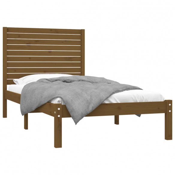 Cadre de lit Marron miel Bois massif 100x200 cm