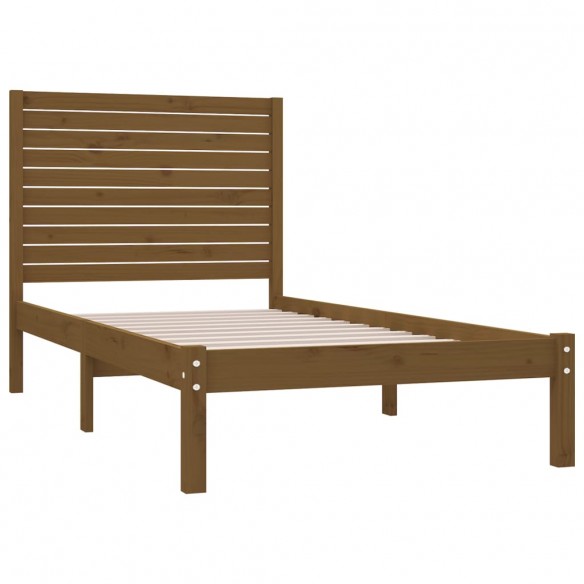 Cadre de lit Marron miel Bois massif 100x200 cm