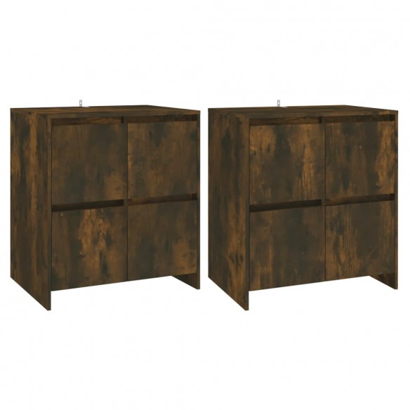 Buffets 2 pcs Chêne fumé 70x41x75 cm Aggloméré