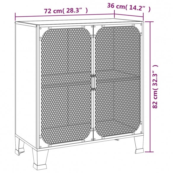 Armoires de rangement 2 pcs Marron 72x36x82 cm Métal et MDF