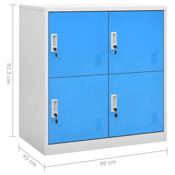 Armoires à casiers 2 pcs Gris clair et bleu 90x45x92,5 cm Acier