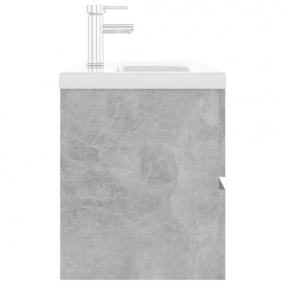 Armoire d'évier avec lavabo intégré Gris béton Aggloméré