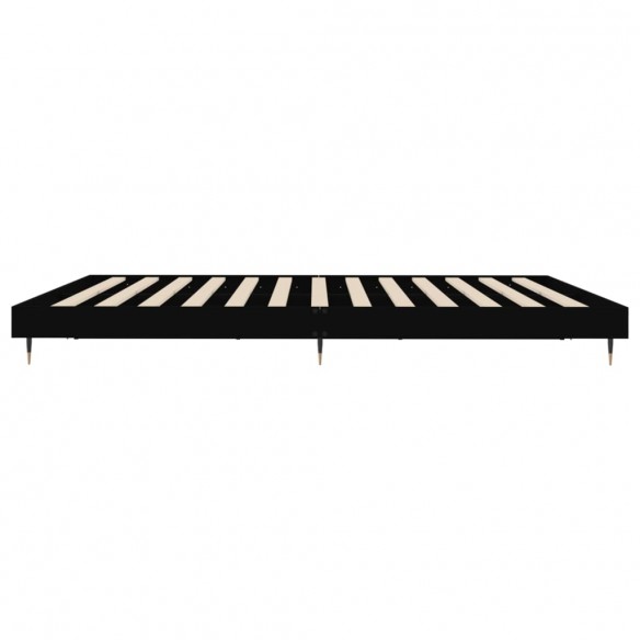 Cadre de lit noir 120x200 cm bois d'ingénierie