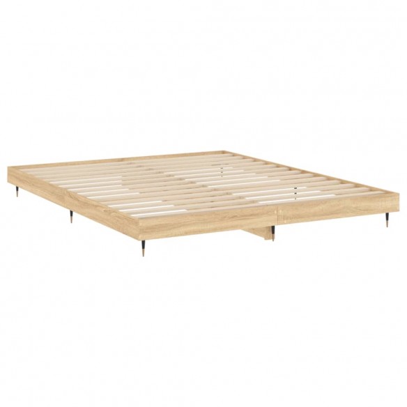 Cadre de lit chêne sonoma 200x200 cm bois d'ingénierie