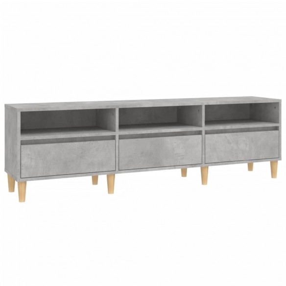 Meuble TV gris béton 150x30x44,5 cm bois d'ingénierie