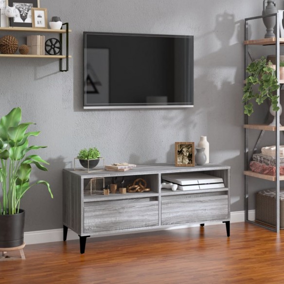 Meuble TV sonoma gris 100x34,5x44,5 cm bois d'ingénierie