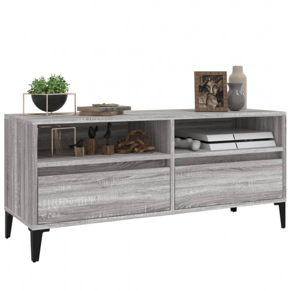 Meuble TV sonoma gris 100x34,5x44,5 cm bois d'ingénierie