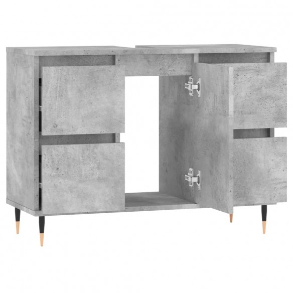 Armoire salle de bain gris béton 80x33x60cm bois d'ingénierie