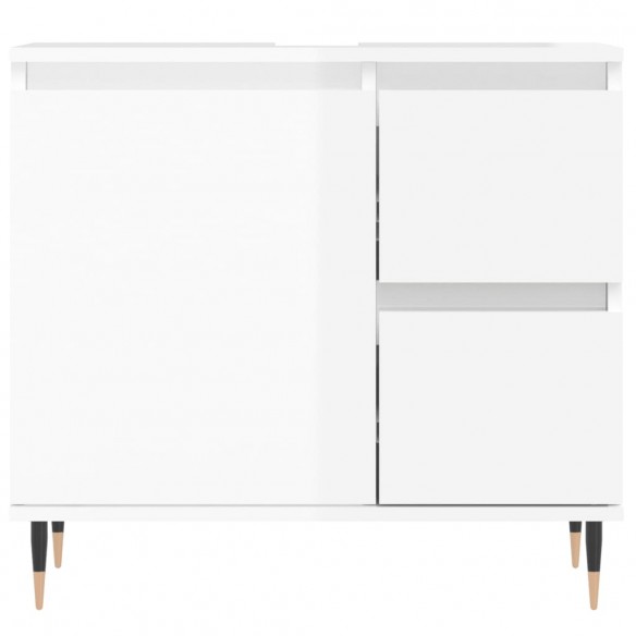 Armoire de salle de bain blanc brillant 65x33x60 cm