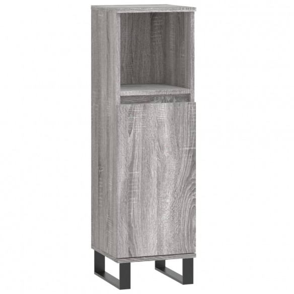 Armoire salle de bain sonoma gris 30x30x100 cm