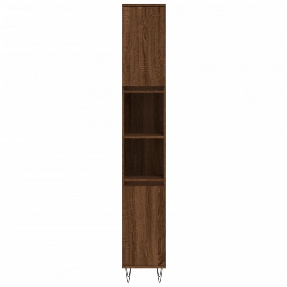 Armoire de bain chêne marron 30x30x190 cm bois d'ingénierie