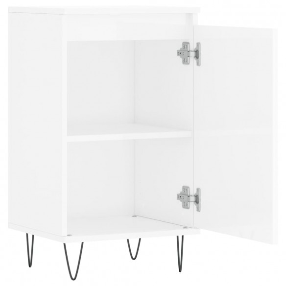 Buffet blanc brillant 40x35x70 cm bois d'ingénierie