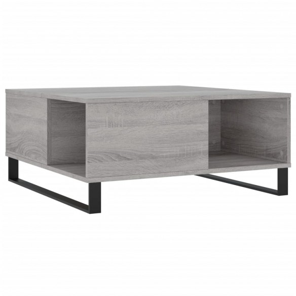 Table basse sonoma gris 80x80x36,5 cm bois d'ingénierie
