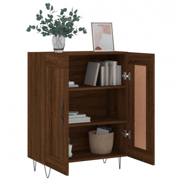 Buffet chêne marron 69,5x34x90 cm bois d'ingénierie