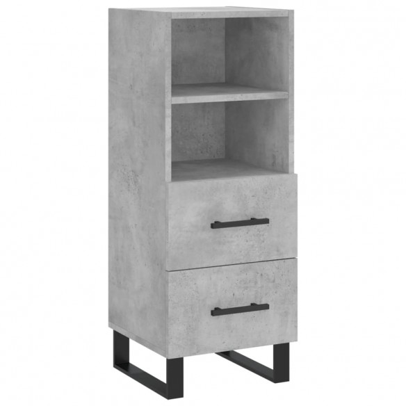 Buffet Gris béton 34,5x34x90 cm Bois d'ingénierie