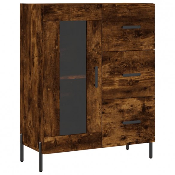 Buffet chêne fumé 69,5x34x90 cm bois d'ingénierie