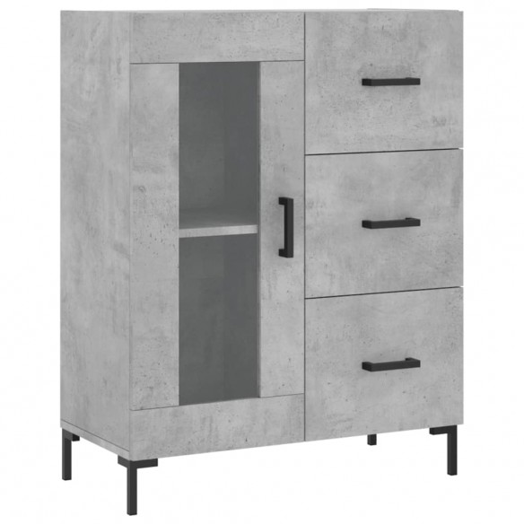 Buffet gris béton 69,5x34x90 cm bois d'ingénierie