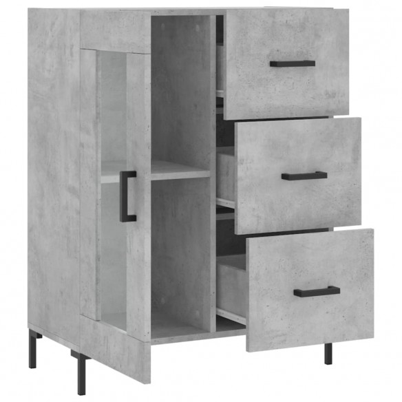 Buffet gris béton 69,5x34x90 cm bois d'ingénierie