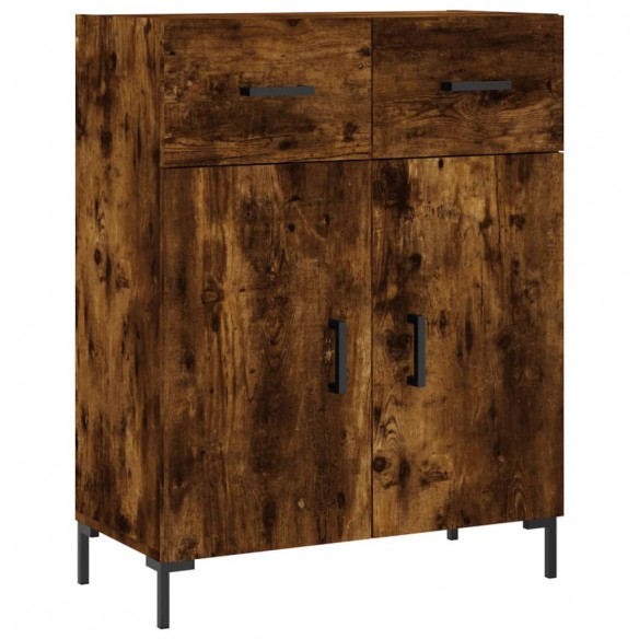 Buffet chêne fumé 69,5x34x90 cm bois d'ingénierie