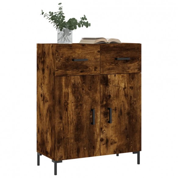 Buffet chêne fumé 69,5x34x90 cm bois d'ingénierie