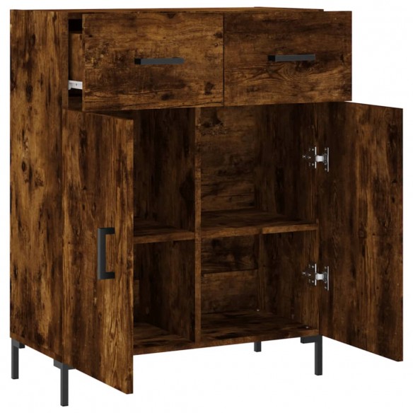 Buffet chêne fumé 69,5x34x90 cm bois d'ingénierie