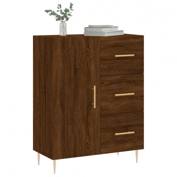 Buffet chêne marron 69,5x34x90 cm bois d'ingénierie