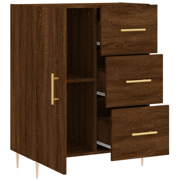 Buffet chêne marron 69,5x34x90 cm bois d'ingénierie