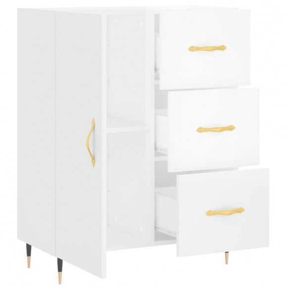 Buffet Blanc brillant 69,5x34x90 cm Bois d'ingénierie