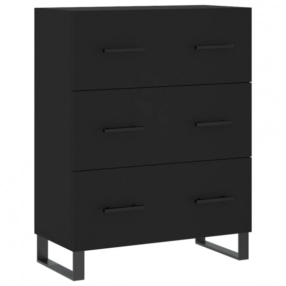 Buffet noir 69,5x34x90 cm bois d'ingénierie