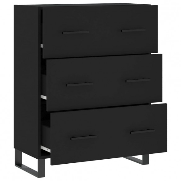 Buffet noir 69,5x34x90 cm bois d'ingénierie