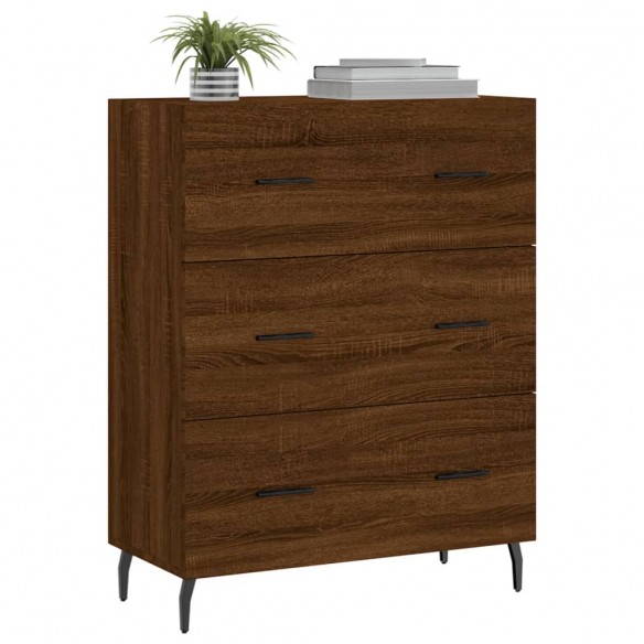 Buffet chêne marron 69,5x34x90 cm bois d'ingénierie