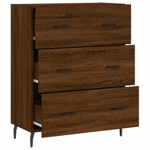 Buffet chêne marron 69,5x34x90 cm bois d'ingénierie