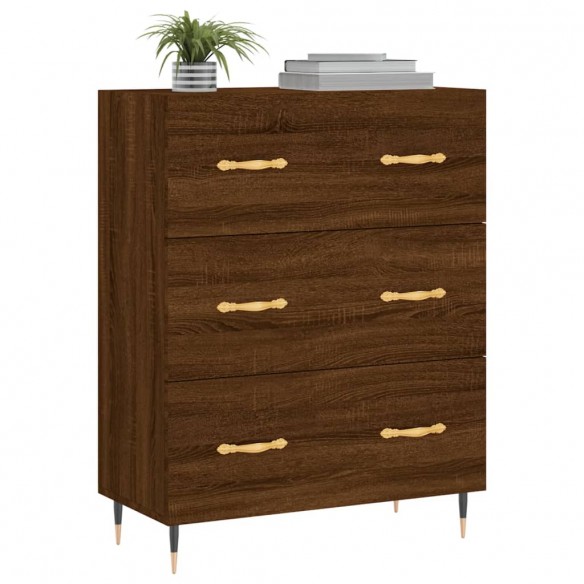 Buffet chêne marron 69,5x34x90 cm bois d'ingénierie