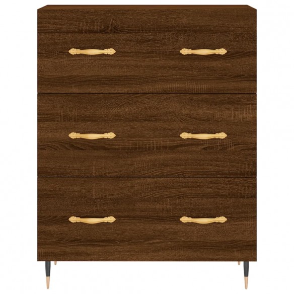 Buffet chêne marron 69,5x34x90 cm bois d'ingénierie