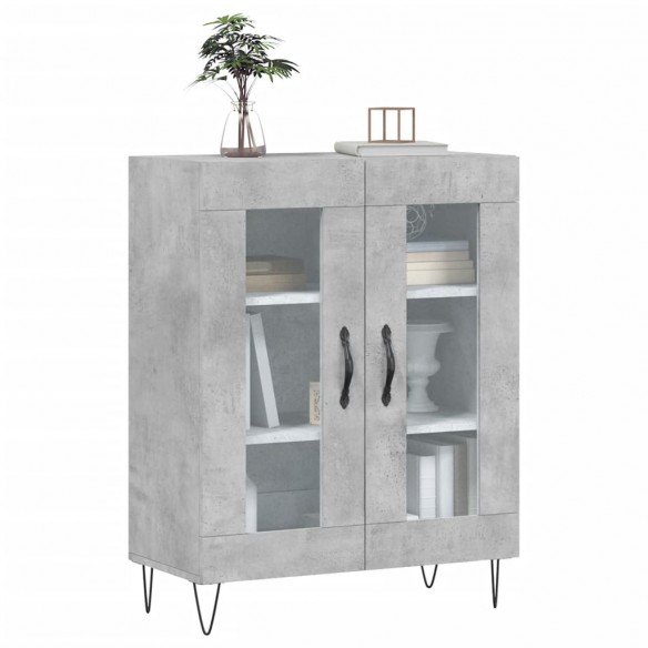 Buffet gris béton 69,5x34x90 cm bois d'ingénierie