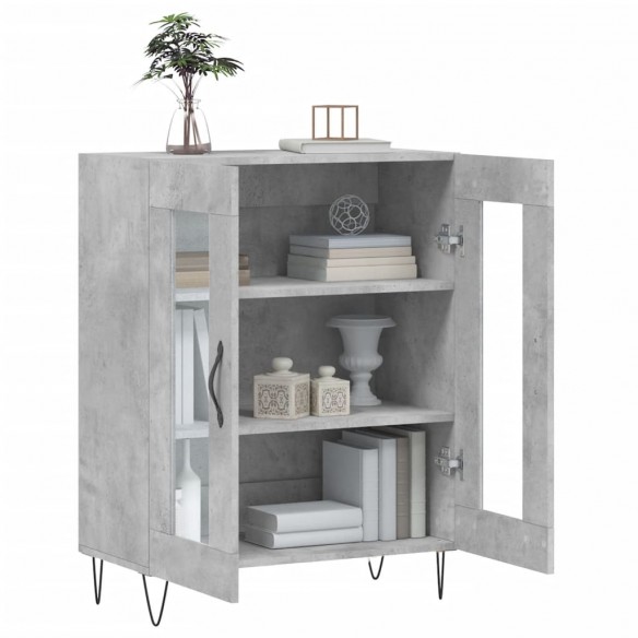 Buffet gris béton 69,5x34x90 cm bois d'ingénierie