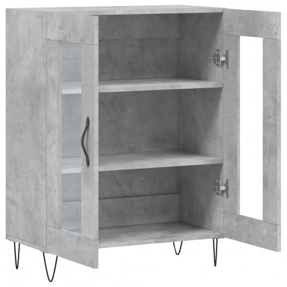 Buffet gris béton 69,5x34x90 cm bois d'ingénierie