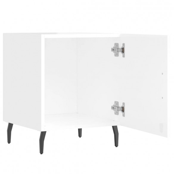 Tables de chevet 2 pcs blanc brillant 40x40x50 cm