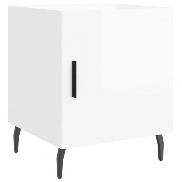 Tables de chevet 2 pcs blanc brillant 40x40x50 cm