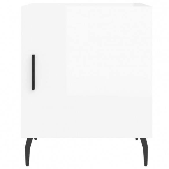 Tables de chevet 2 pcs blanc brillant 40x40x50 cm