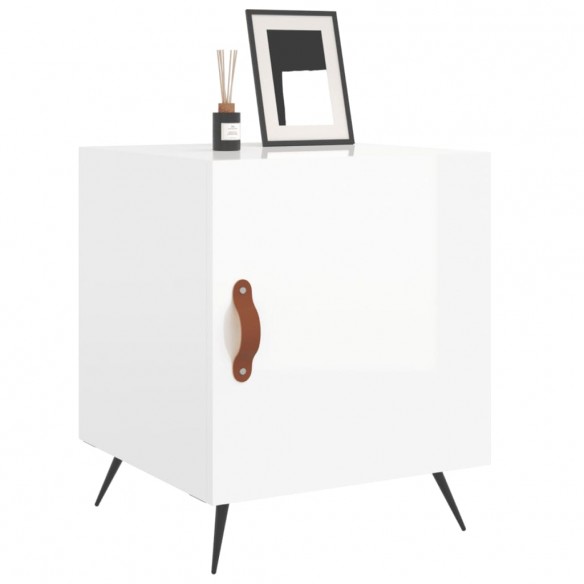 Tables de chevet 2 pcs blanc brillant 40x40x50 cm