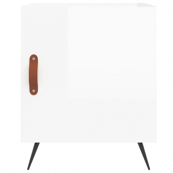 Tables de chevet 2 pcs blanc brillant 40x40x50 cm