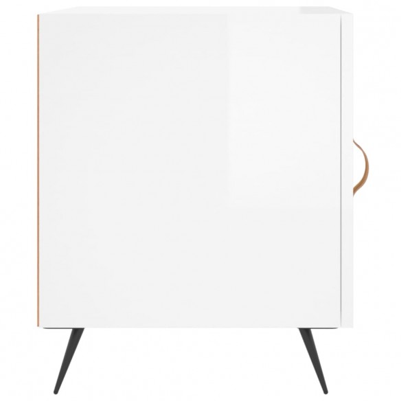 Tables de chevet 2 pcs blanc brillant 40x40x50 cm