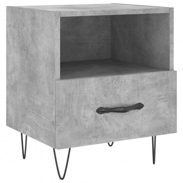 Table de chevet gris béton 40x35x47,5 cm bois d’ingénierie