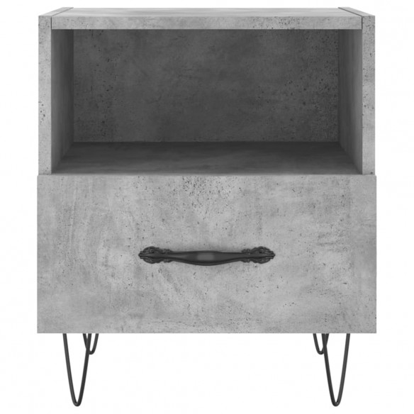 Table de chevet gris béton 40x35x47,5 cm bois d’ingénierie