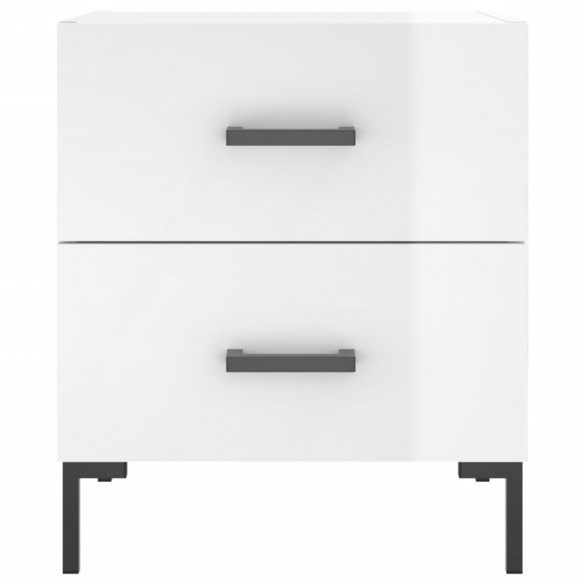 Table de chevet blanc brillant 40x35x47,5 cm bois d’ingénierie